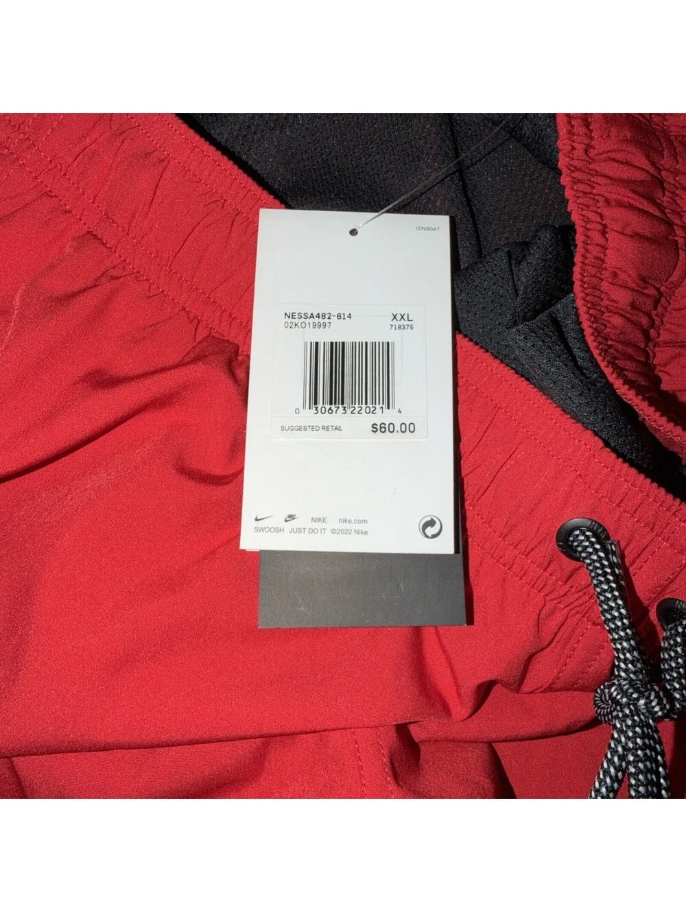 Nike Swim Trunks Men's 2XL University Red/Black NESSA482-614 New